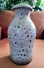 Scheurich Keramik West Germany Lava Glaze Vase Brown Neutral 21cm VGC Vintage