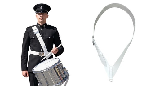 Premium white leather marching - white,