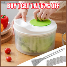 Salad Spinner Plastic Vegetable Large Veg Leaf Colander Dryer Drainer Bowl.