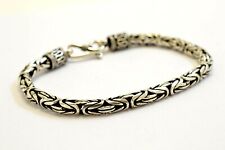 925 Sterling Silver 4 mm Bali / Byzantine Chain Bracelets. 6.5",7.5",7.7"