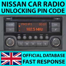 NISSAN RADIO UNLOCK PIN CODE DAEWOO CD JUKE MICRA NAVARA NOTE QASHQAI X-TRAIL