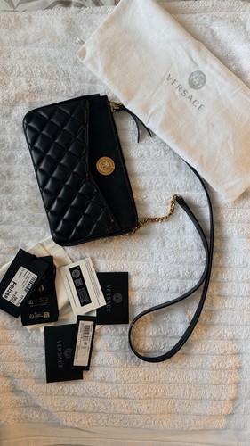 Versace lamb leather pouch - versace,