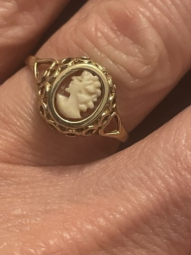 9ct gold cameo ring size - ring, p