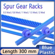 Blue Nylon Plastic 0.5 - 2 Mod Spur Gear Racks For CNC Linear Motion Long 300 mm