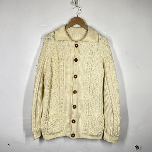 Vintage aran knit cardigan - vintage,