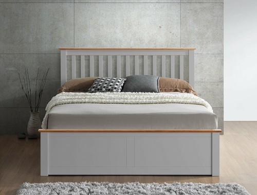 Melbourne wooden grey ottoman - melbourne,