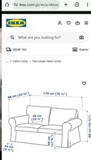 Ikea Ektorp REPLACEMENT COVER SET 2 seater sofa 405.652.71 Hakebo Dark Grey