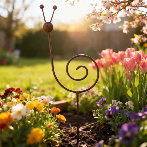 Rusty metal snail garden - rusty,