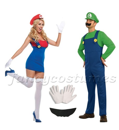 2pcs couple mens super mario - 2pcs,