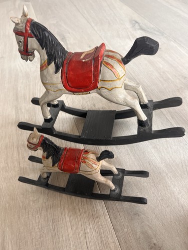Pair hand carved wooden - pair, of