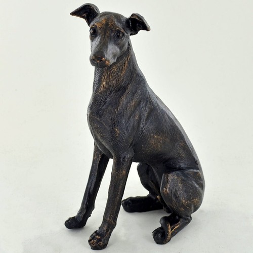 Whippet dog painted bronze - dog,