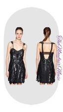 KAREN MILLEN UK8 EU36 US4 BLACK SEQUIN BEAD EMBELLISHED GATSBY DRESS