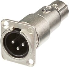 Neutrik 3 Pin Male to 3 Pin Female XLR Feed Through Panel Mount Adapter NA3MDF