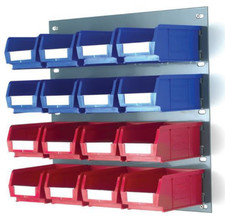 Brand New Topstore Louvre Panel Bin Kits 8 Red and 8 Blue Picking Bins Workshop