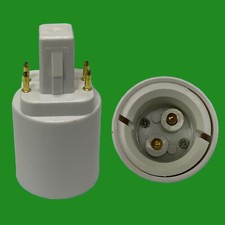 6x G24Q 4 Pin To BC B22 Bayonet Light Bulb Adaptor Lamp Fitting Converter Holder