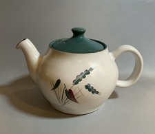 Vintage Denby Greenwheat Large Family Size Teapot signed A Colledge Stoneware