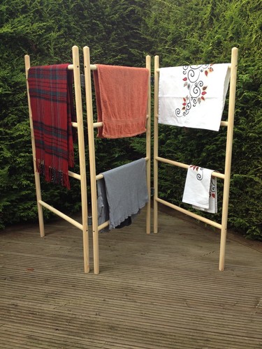 Wooden airer three - wooden, panel