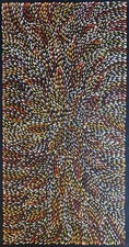 Roseanne Morton Petyar, Authentic Aboriginal Art.Size,120cm x 60cm Medicine Leaf