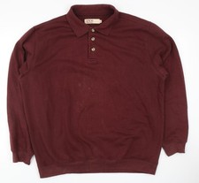 EWM Men's Red Long Sleeve Polo Shirt - Size L