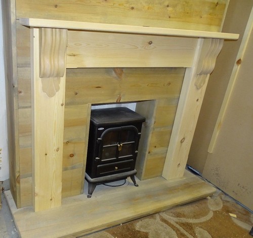 Pine fancy mantle - pine, fireplace