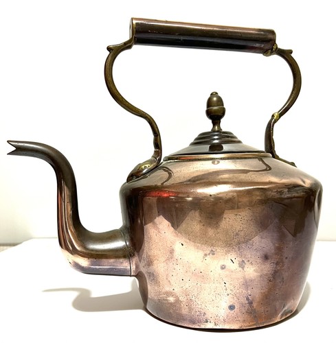 Large antique copper kettle - antique,