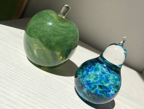 Glass apple pear set - set, blue