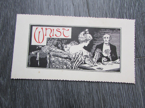 Victorian playing cards scene - playing,