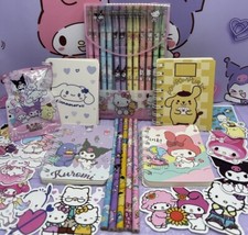 SANRIO A7 Notebooks Set Of 12 Erasable Gel Pens Blind Bag Rubber Stationary