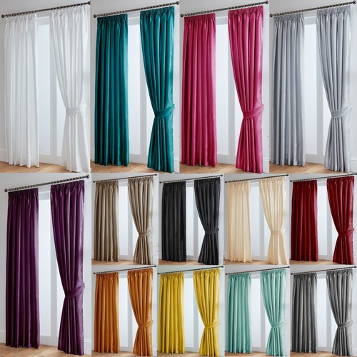Faux silk curtains luxury - curtains,