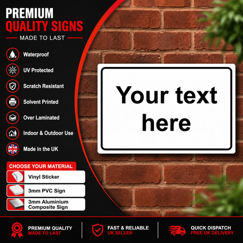 Custom printed sign - sign, aluminium