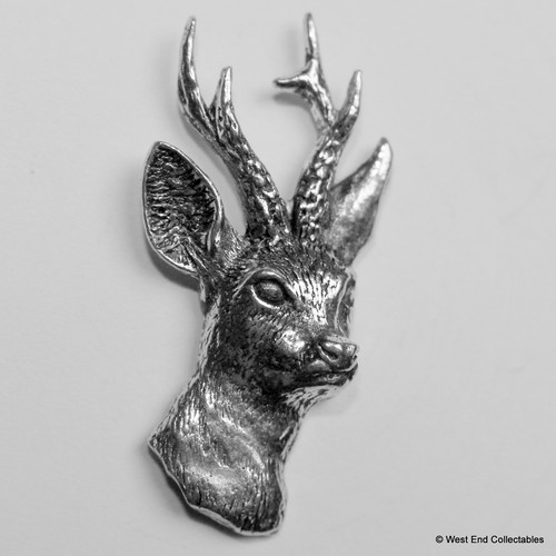 Roe deer stag head pewter - roe,