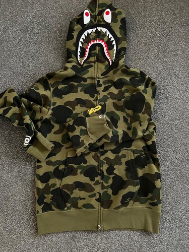 Bape camo shark hoodie with - camo,