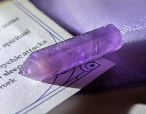 Natural amethyst crystal wand - crystal,