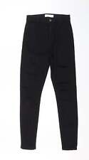 Topshop Womens Black Cotton Blend Skinny Jeans Size W26 L28