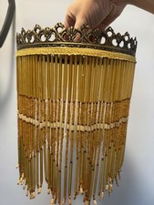 Vintage Gold Beaded Lamp Shade