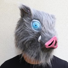 Hashibira Slayer Pig Helmet Mask Inosuke Demon Halloween Cosplay Boar Party