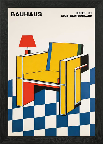 Bauhaus chair wall art framed - chair,