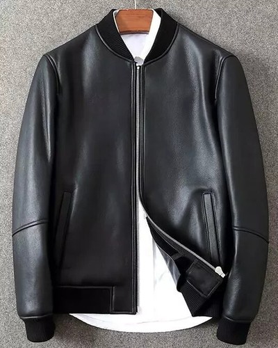 Black leather jacket men - leather,