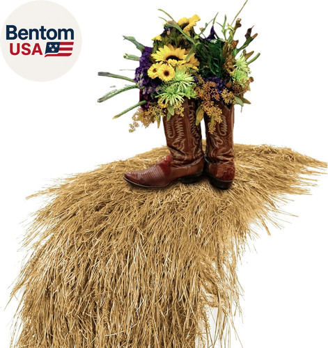 Fake thatch hay table runner - thatch,