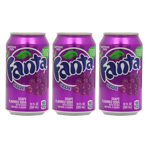 Fanta grape soda cans - grape,