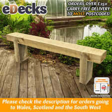 Rustic Garden Sleeper Bench Top Quality Multiple Lengths Garden Seat