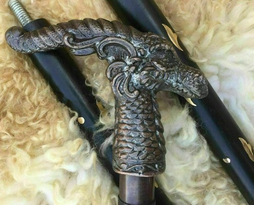 Vintage walking stick dragon - vintage,