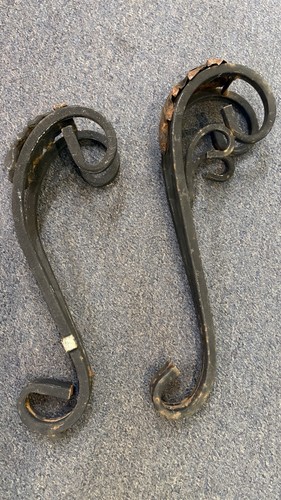 Pair vintage wrought - vintage, iron