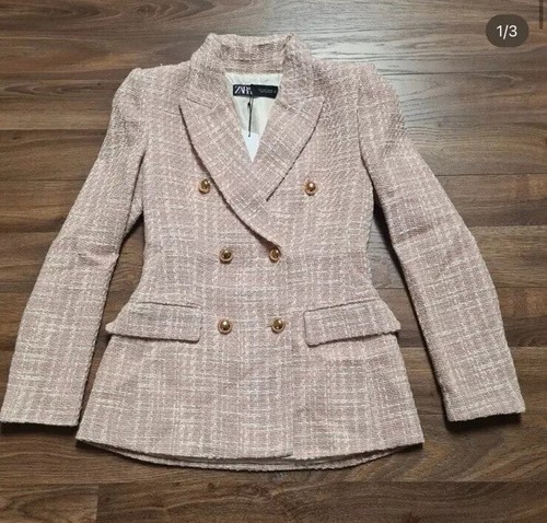 Zara pink textured - zara, blazer