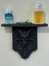 Gothic Skull Wall Shelf Black