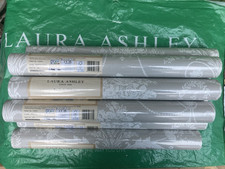 Laura Ashley Josette White/Dove Grey Wallpaper-10 ROLLS Free P&P, Price per Roll