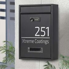 Personalised Large Post Box Lockable Steel Wall Mounted Letter Mailbox with Code