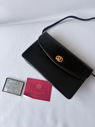 Launer london black leather - launer,