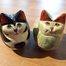 Vintage paper mache cat boxes