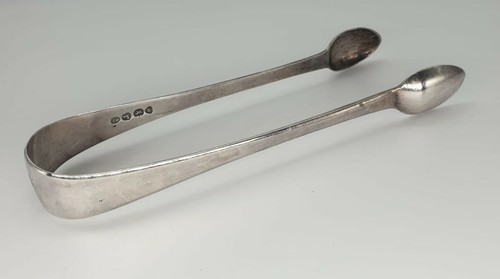 Georgian silver sugar tongs - silver,